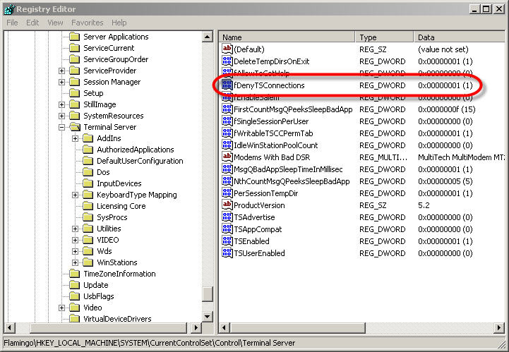 rdp regedit.exe